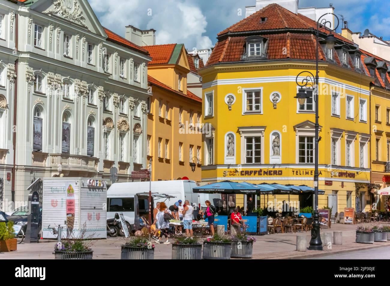 Warsaw, Poland, Street Scenes, Old Town Center, Historic Architecture Stock Photo