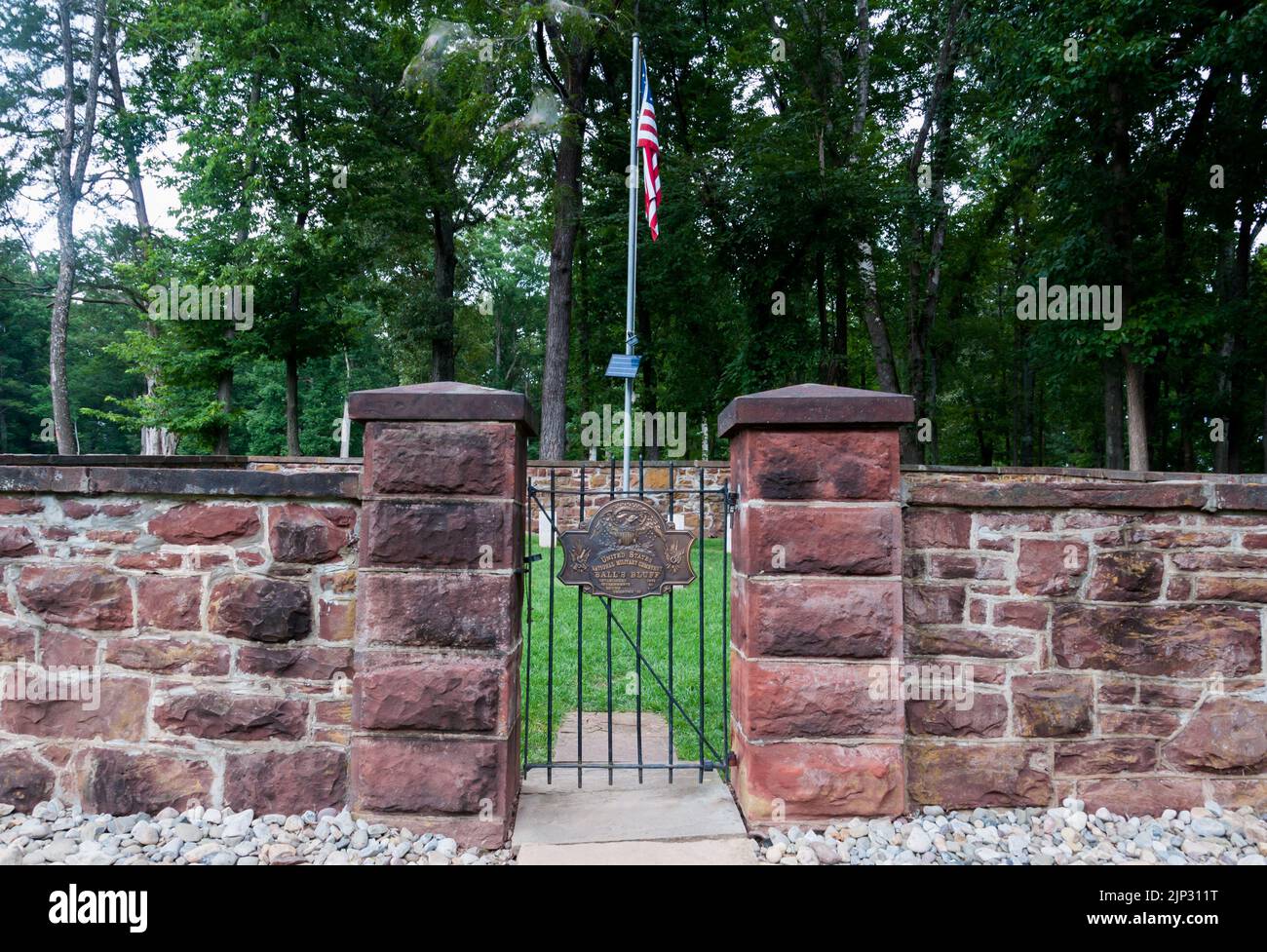 Main Gate, United State National Military Cemetery, Balls Bluff Battlefield, Virginia, USA Stock