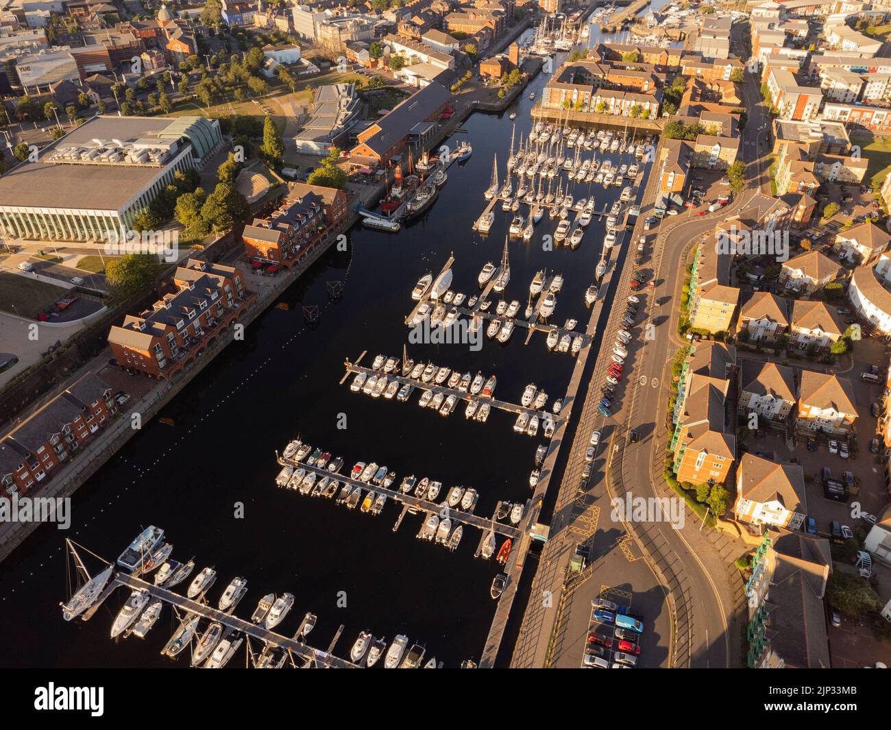 Aerial views of Swansea Maritime Quarter Stock Photo Alamy