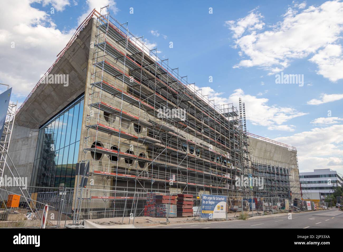 Heidelberg, Germany: August, 12. 2022: construction work for the new congress center in Heidelberg named HCC using sustainable building methods Stock Photo