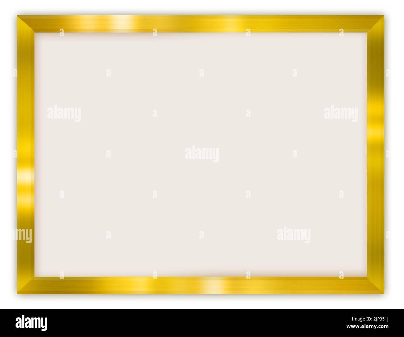 metal gold color photo frame with empty space Stock Photo