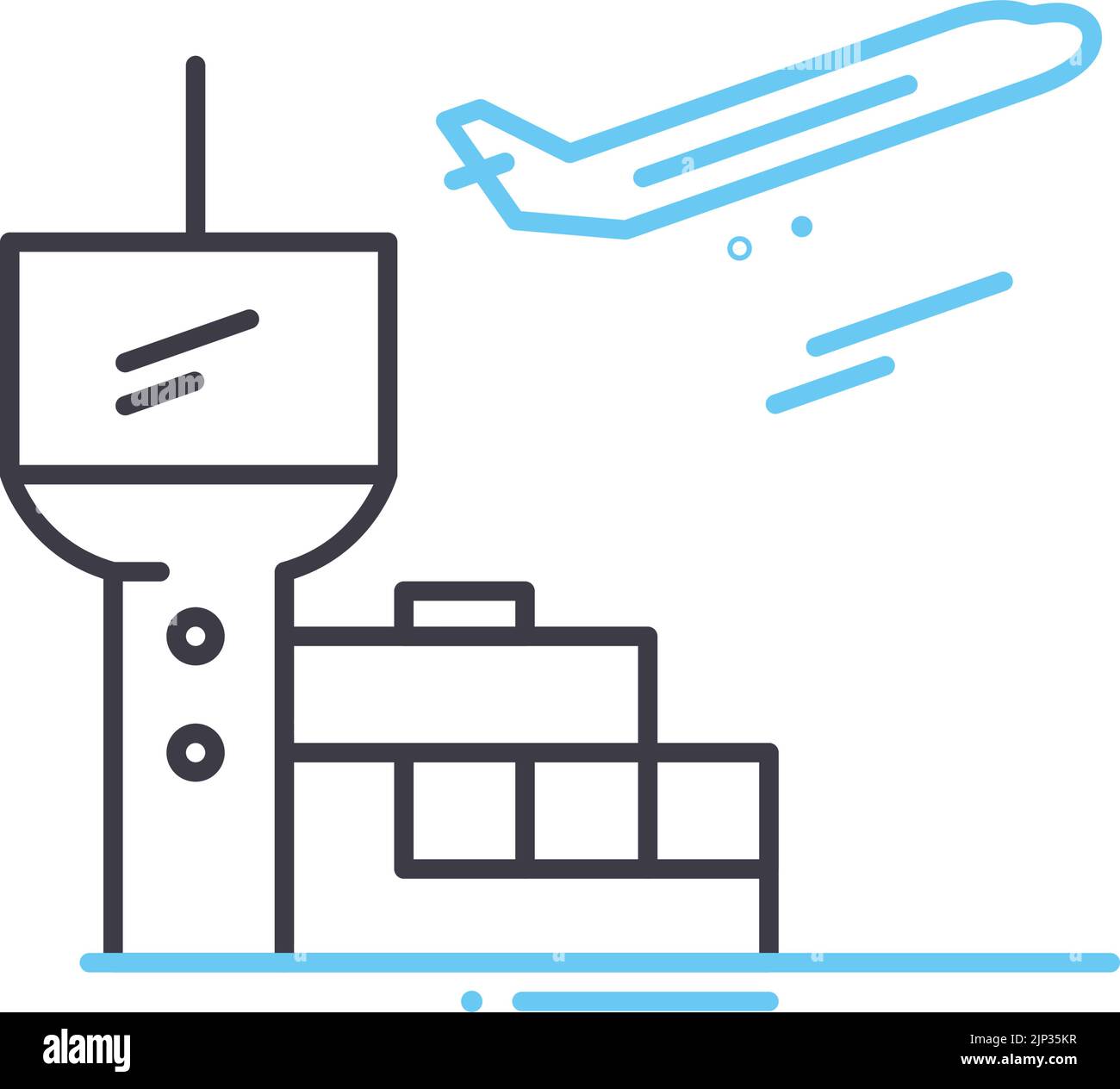 airport line icon, outline symbol, vector illustration, concept sign Stock Vector
