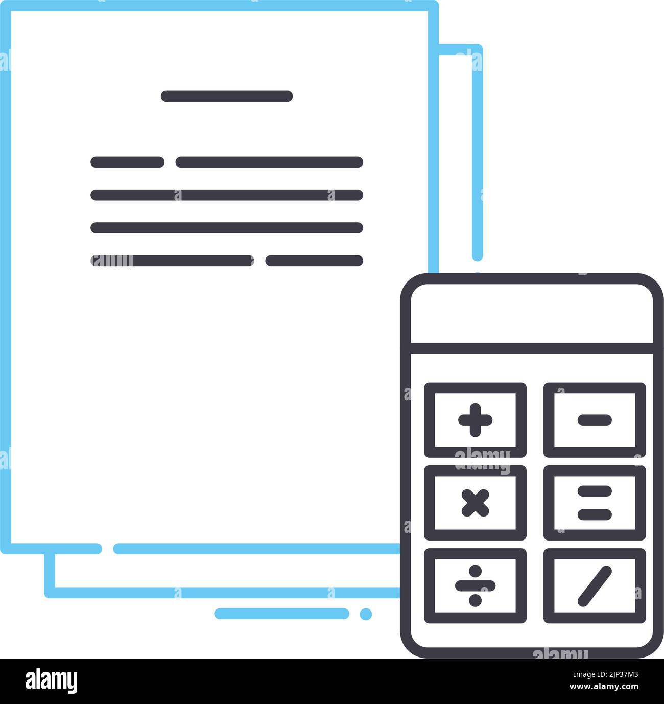 accounting management line icon, outline symbol, vector illustration ...