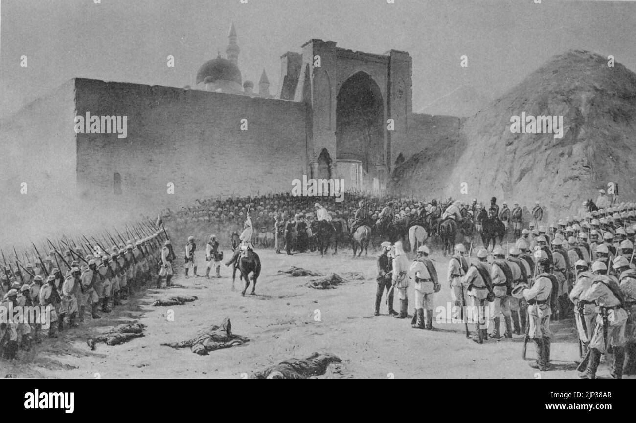 The end of the siege of Bayezid June 28, 1877 Stock Photo