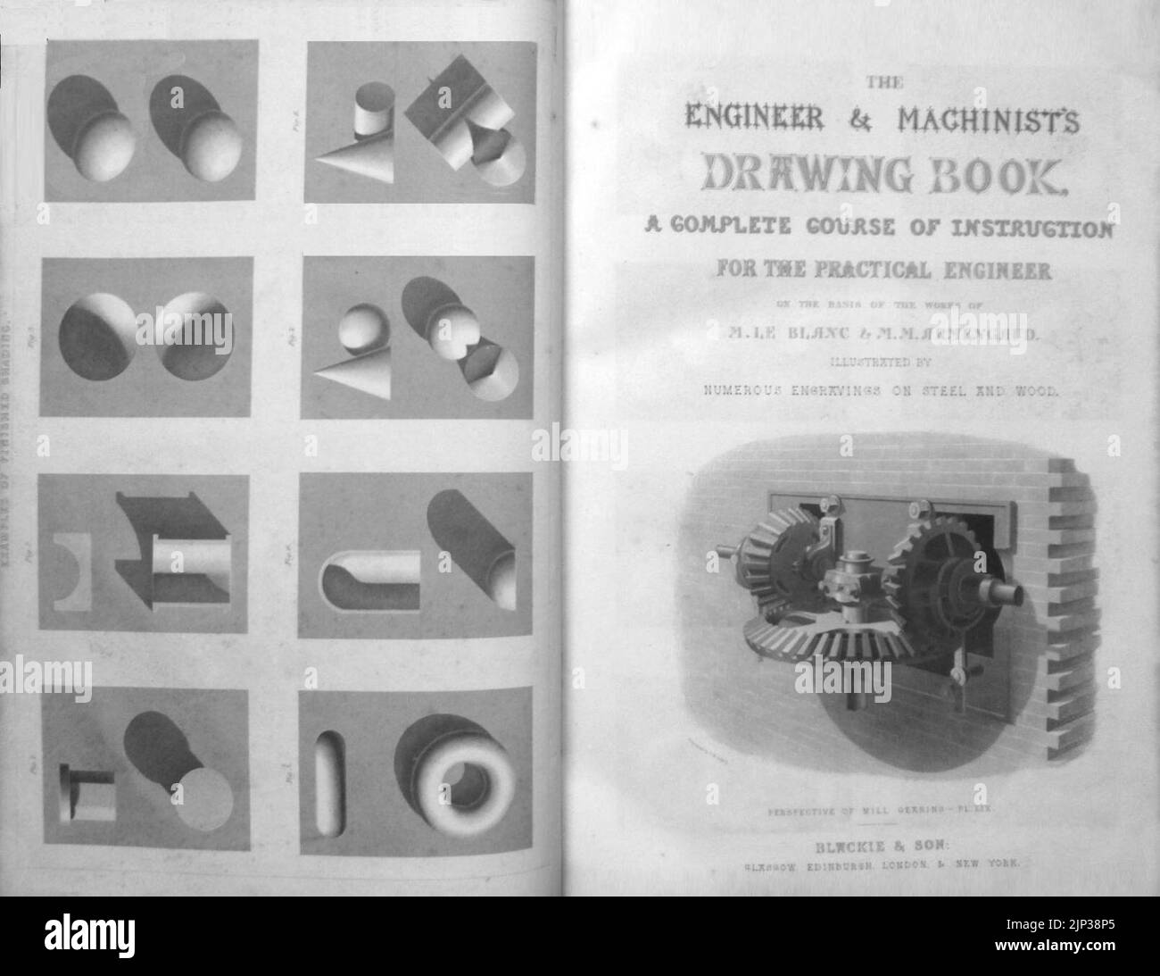 The engineer and machinist's drawing-book, 1860 Stock Photo - Alamy
