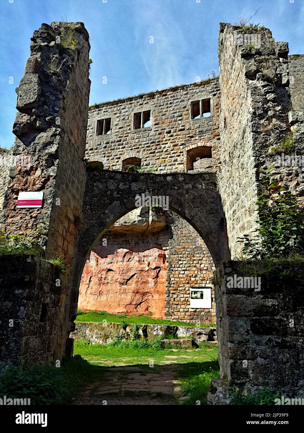 A low angle shot of Grafenstein castle in Merzalben, Germany Stock Photo