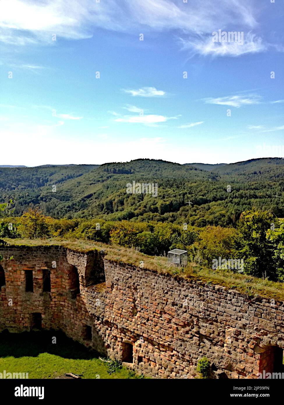 A vertical shot of Grafenstein castle in green mountains in Merzalben, Germany Stock Photo