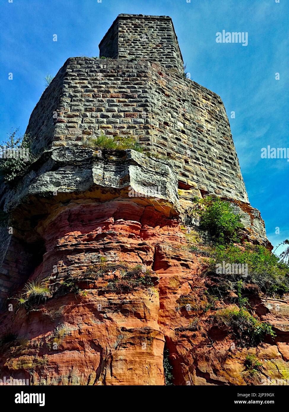 A low angle shot of Grafenstein castle in Merzalben, Germany Stock Photo