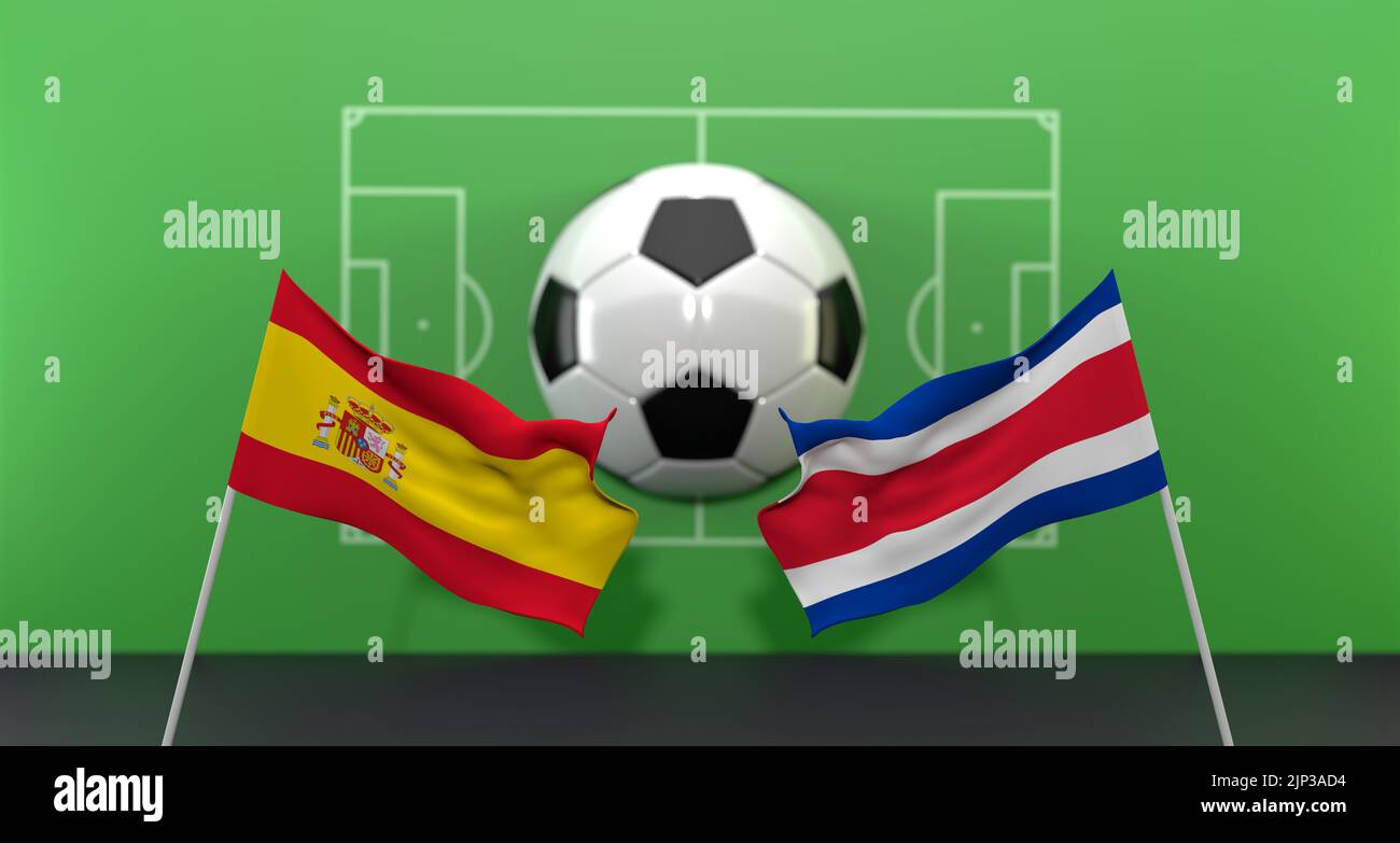 Spain vs Costa Rica soccer Match FIFA World Cup Qatar 2022, on blur