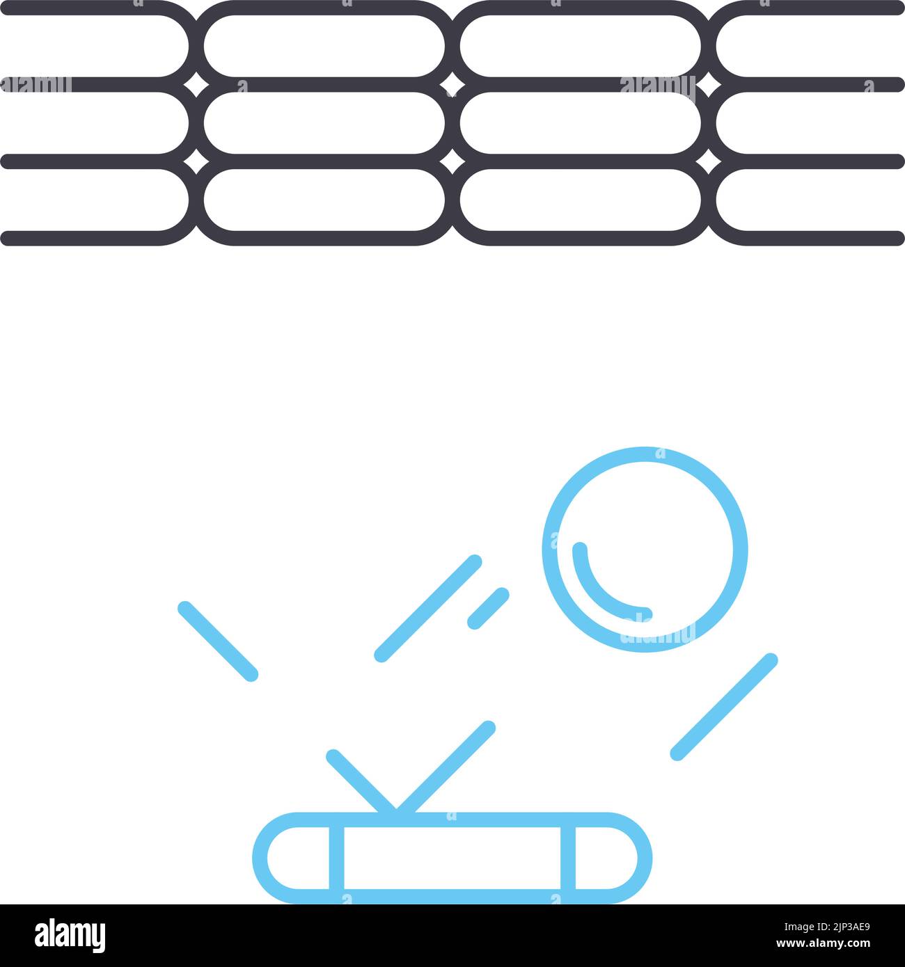 ball bounce line icon, outline symbol, vector illustration, concept