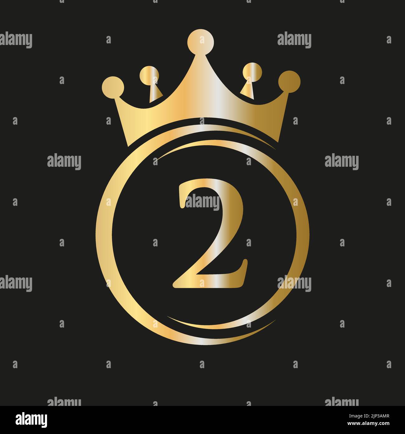 Letter 2 Crown Logo. Royal Crown Logo for Spa, Yoga, Beauty, Fashion ...