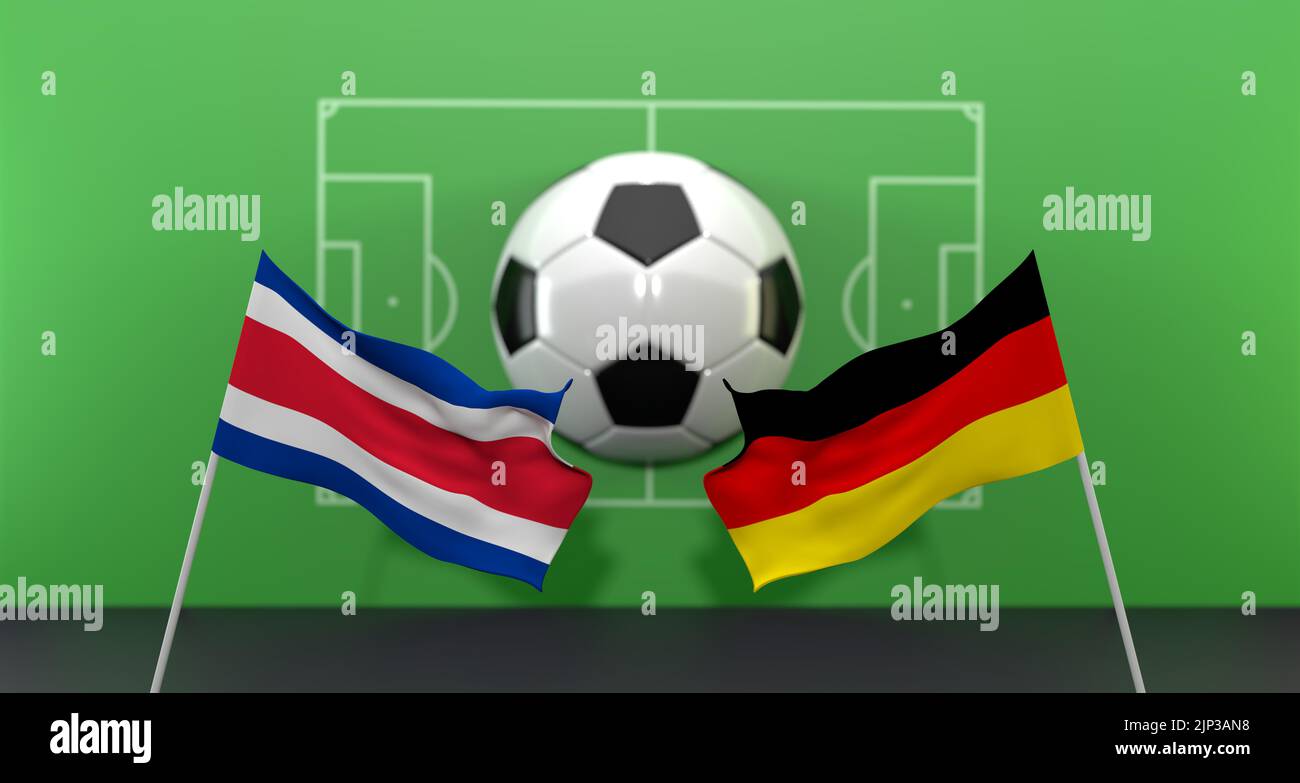 Costa Rica vs Germany soccer Match FIFA World Cup Qatar 2022, on blur