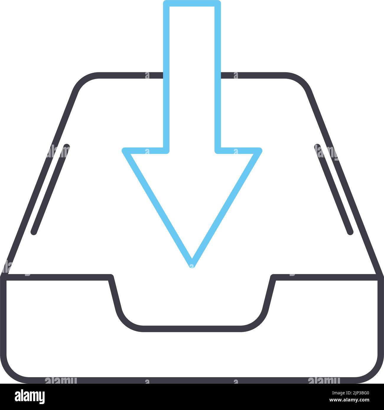 accounting inbox line icon, outline symbol, vector illustration ...