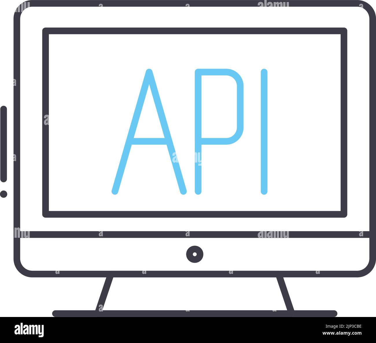 api interface line icon, outline symbol, vector illustration, concept ...