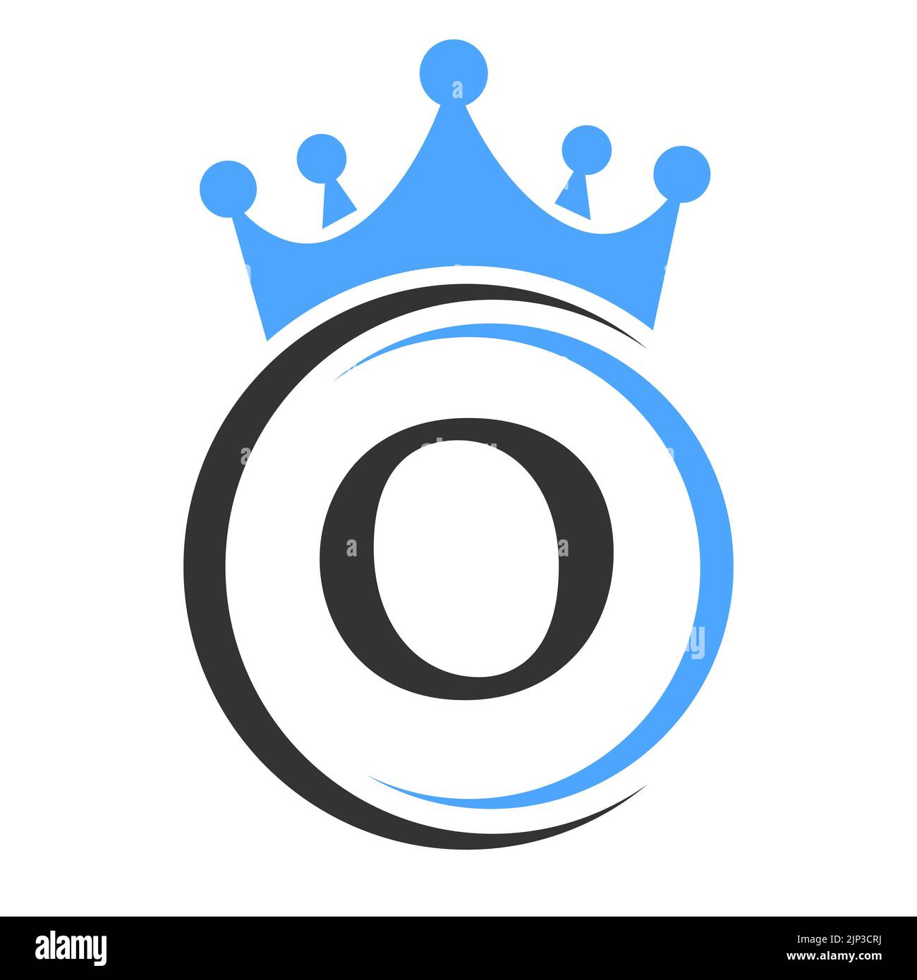 Letter O Elegant Crown Logo Template. Royal Crown Logotype Luxury Sign ...
