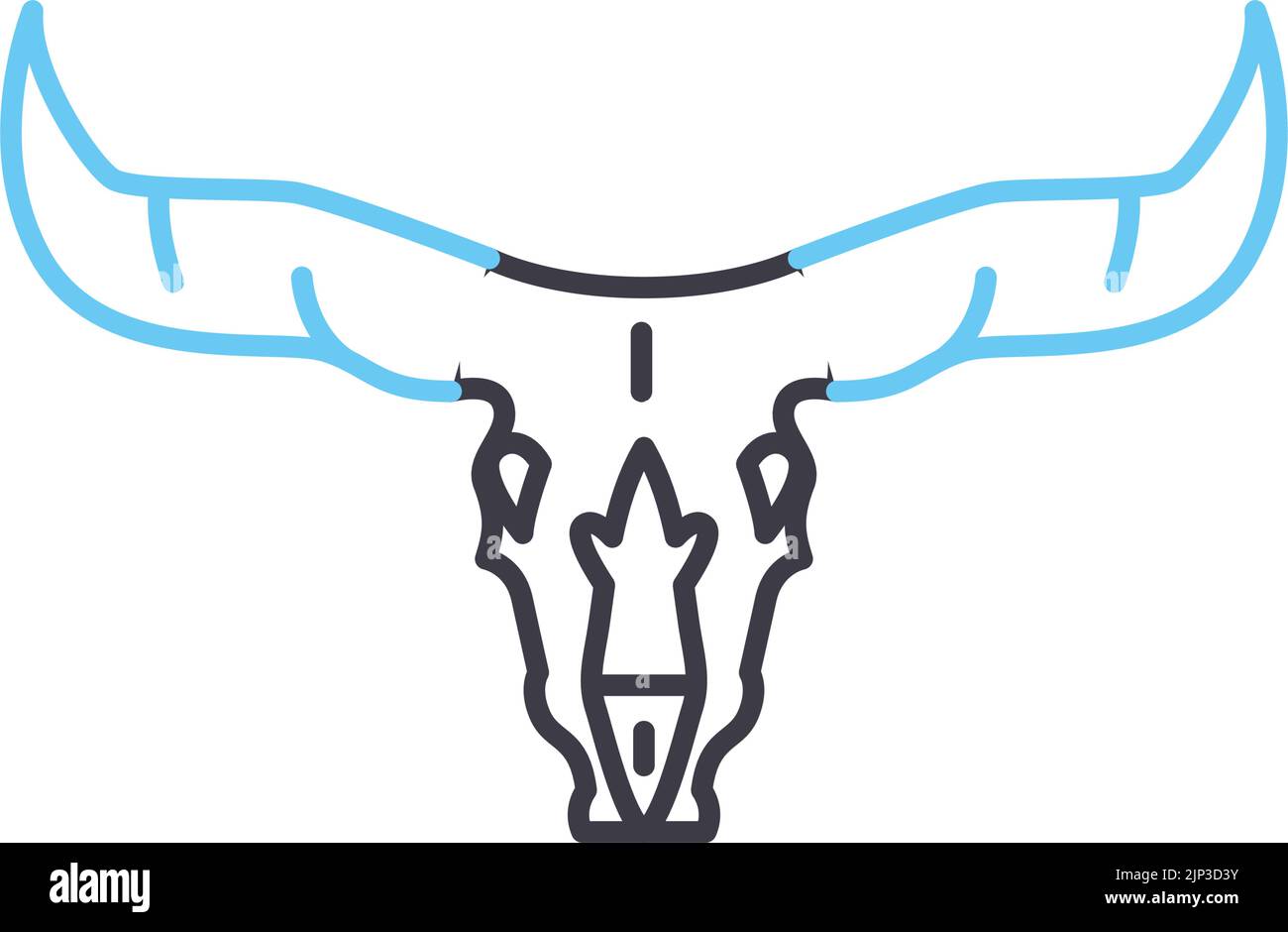 animal skull line icon, outline symbol, vector illustration, concept sign Stock Vector