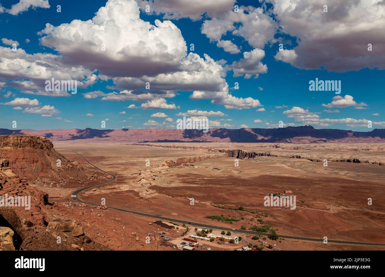Marble Canyon Arizona With Desert Highway 89a In View Stock Photo