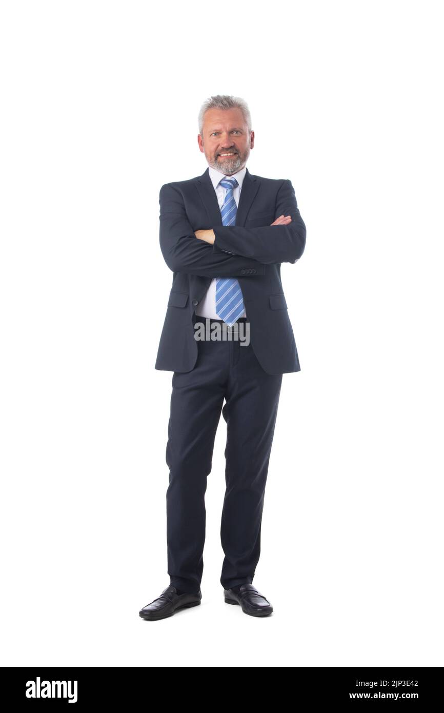 Full length portrait of confident mature businessman in formals ...