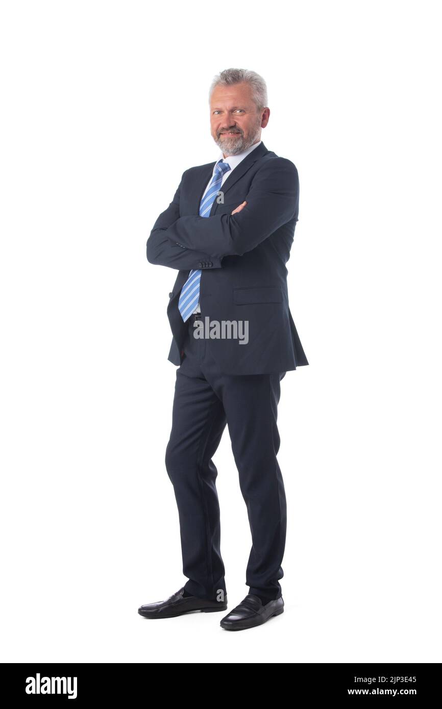 Full length portrait of confident mature businessman in formals ...