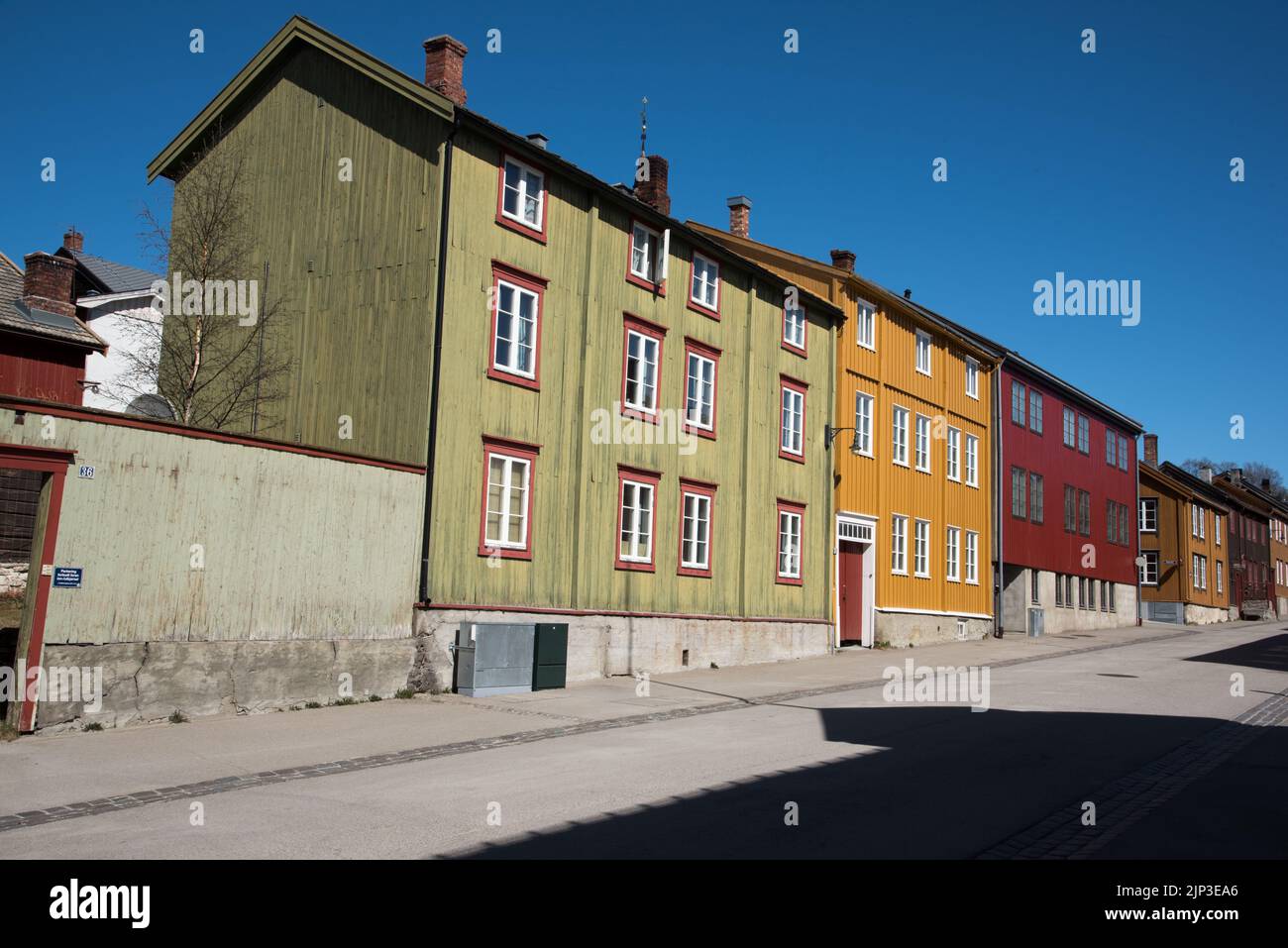 Røros is a copper mining town with some historic wooden buildings in ...