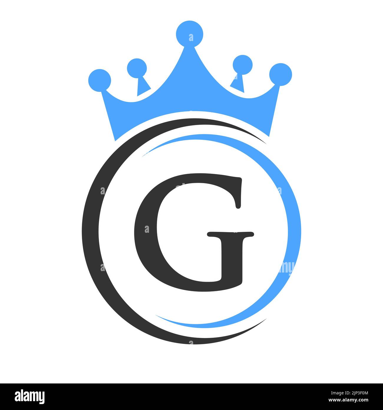 Letter G Elegant Crown Logo Template. Royal Crown Logotype Luxury Sign ...