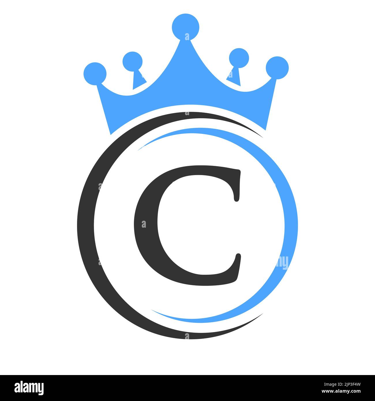 Letter C Elegant Crown Logo Template. Royal Crown Logotype Luxury Sign ...