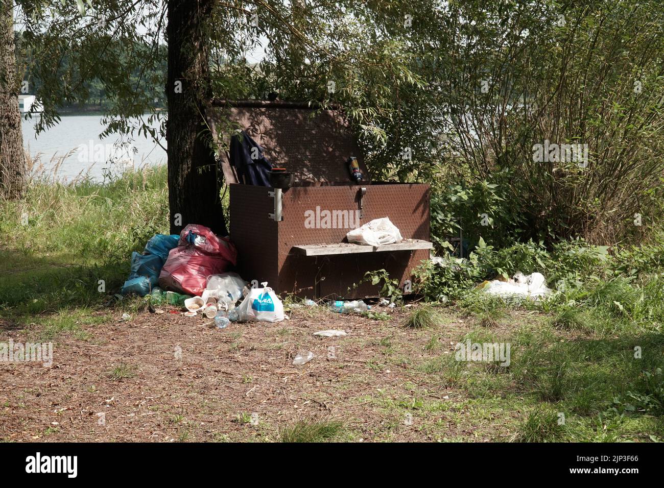 illegal waste disposal nature forest Stock Photo Alamy