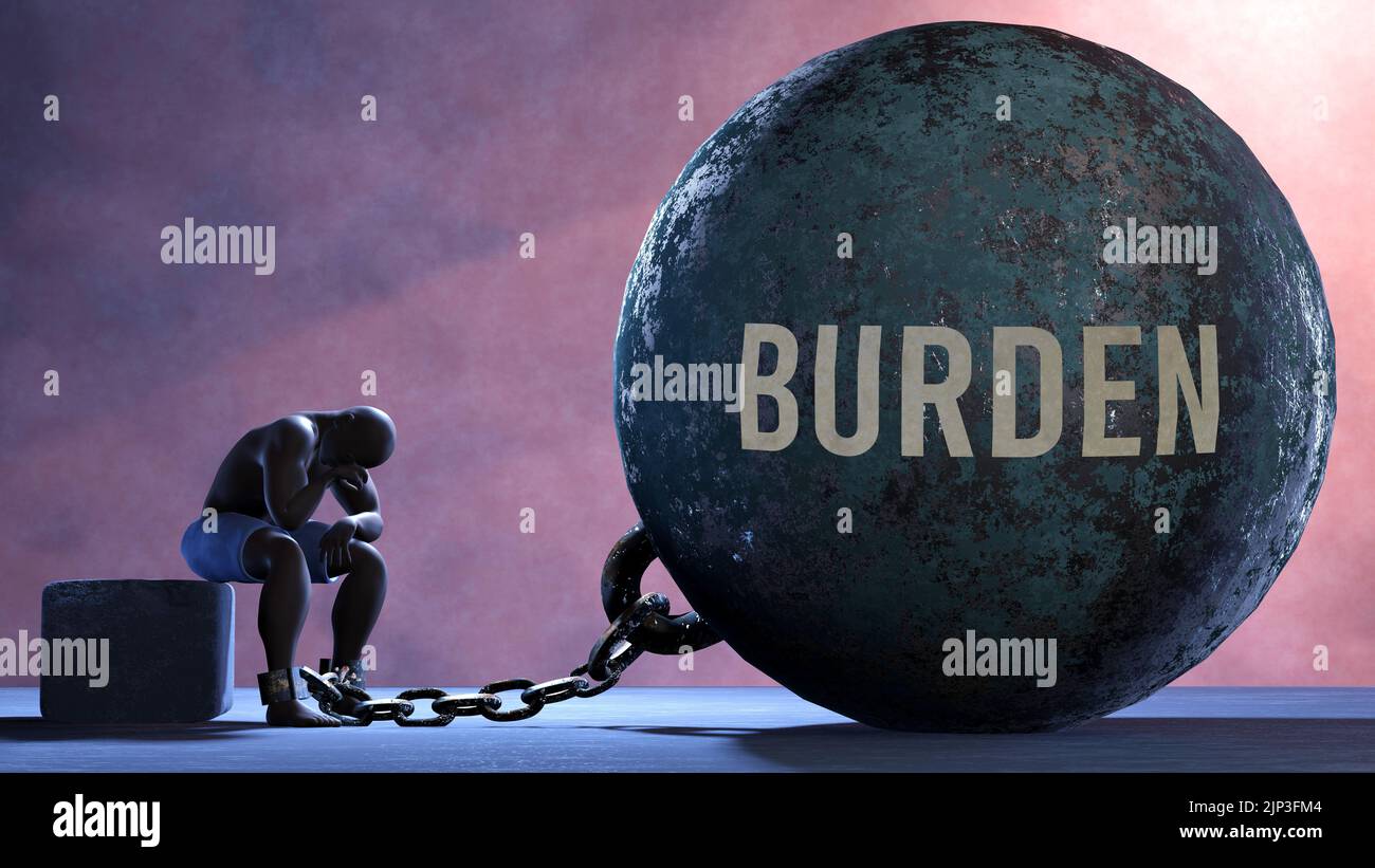 Burden that limits life and make suffer, imprisoning in painful