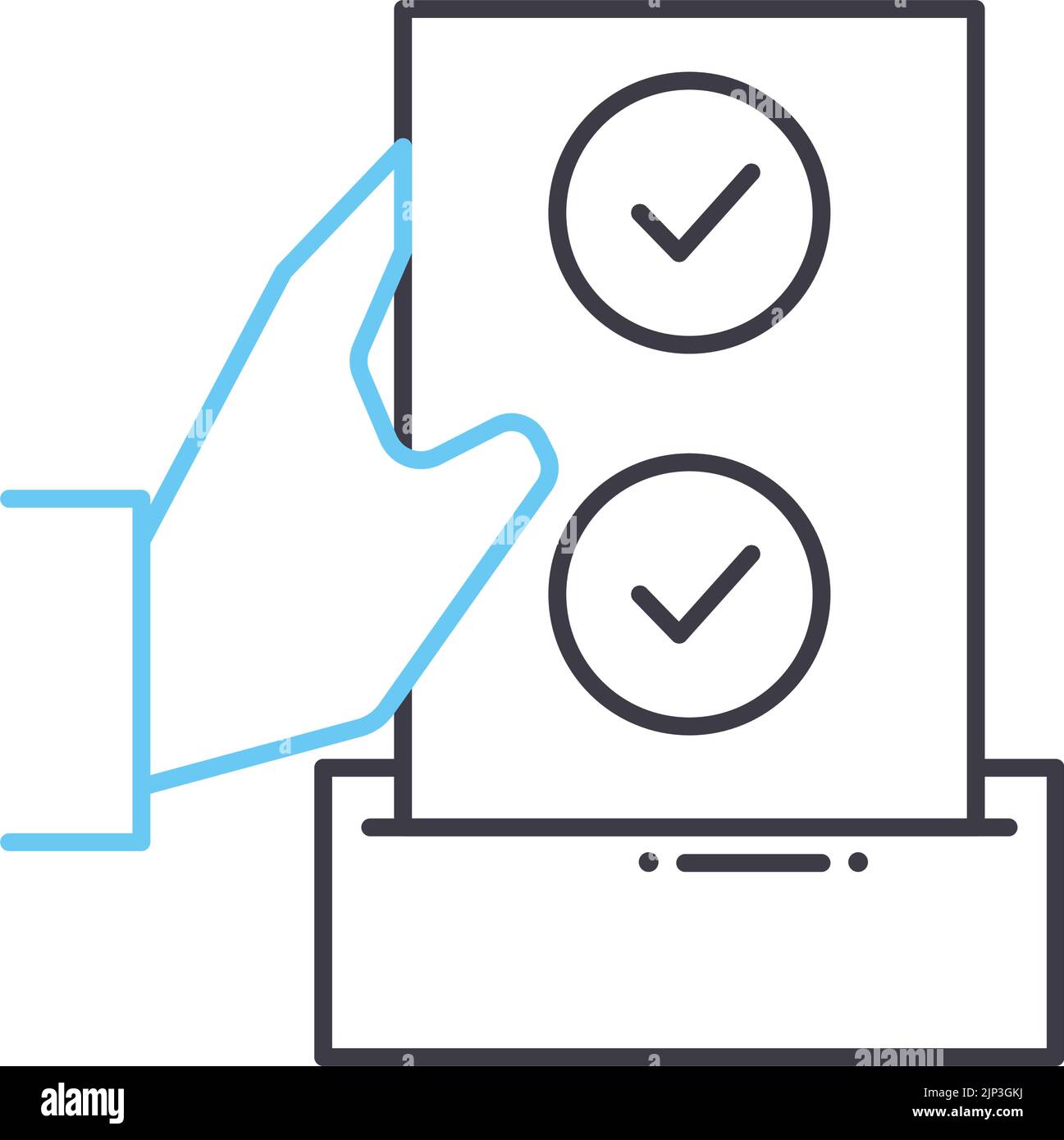 ballot line icon, outline symbol, vector illustration, concept sign Stock Vector