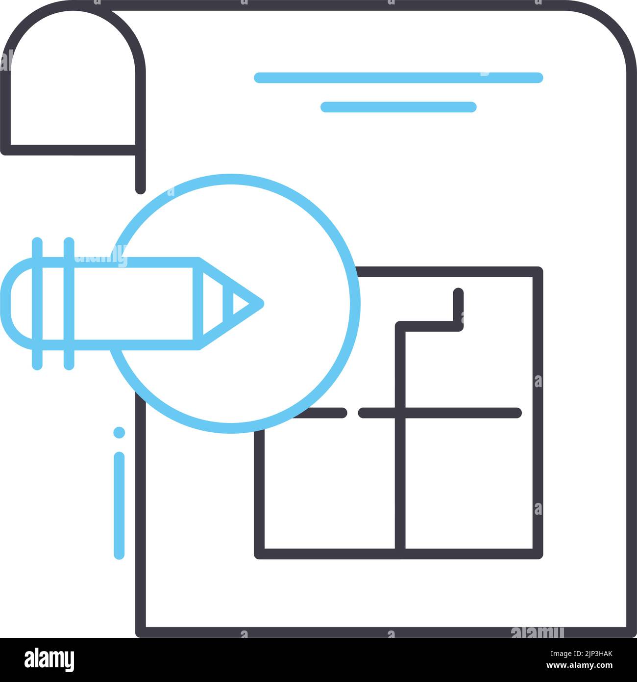 blueprint line icon, outline symbol, vector illustration, concept sign