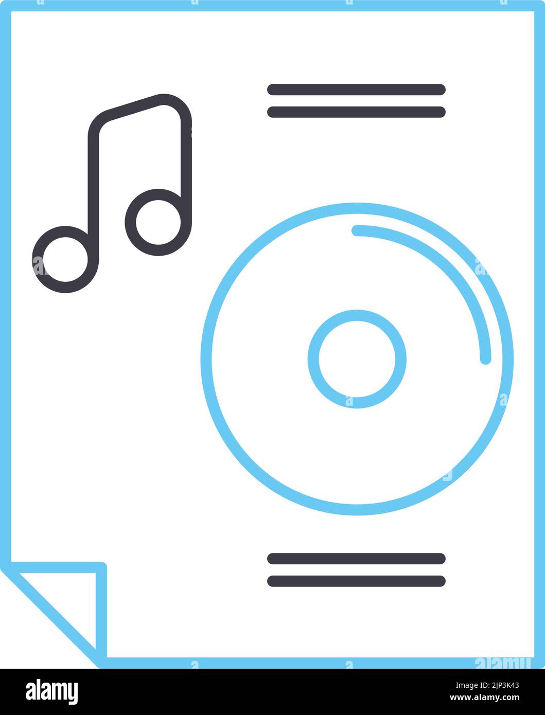 audio file line icon, outline symbol, vector illustration, concept sign Stock Vector