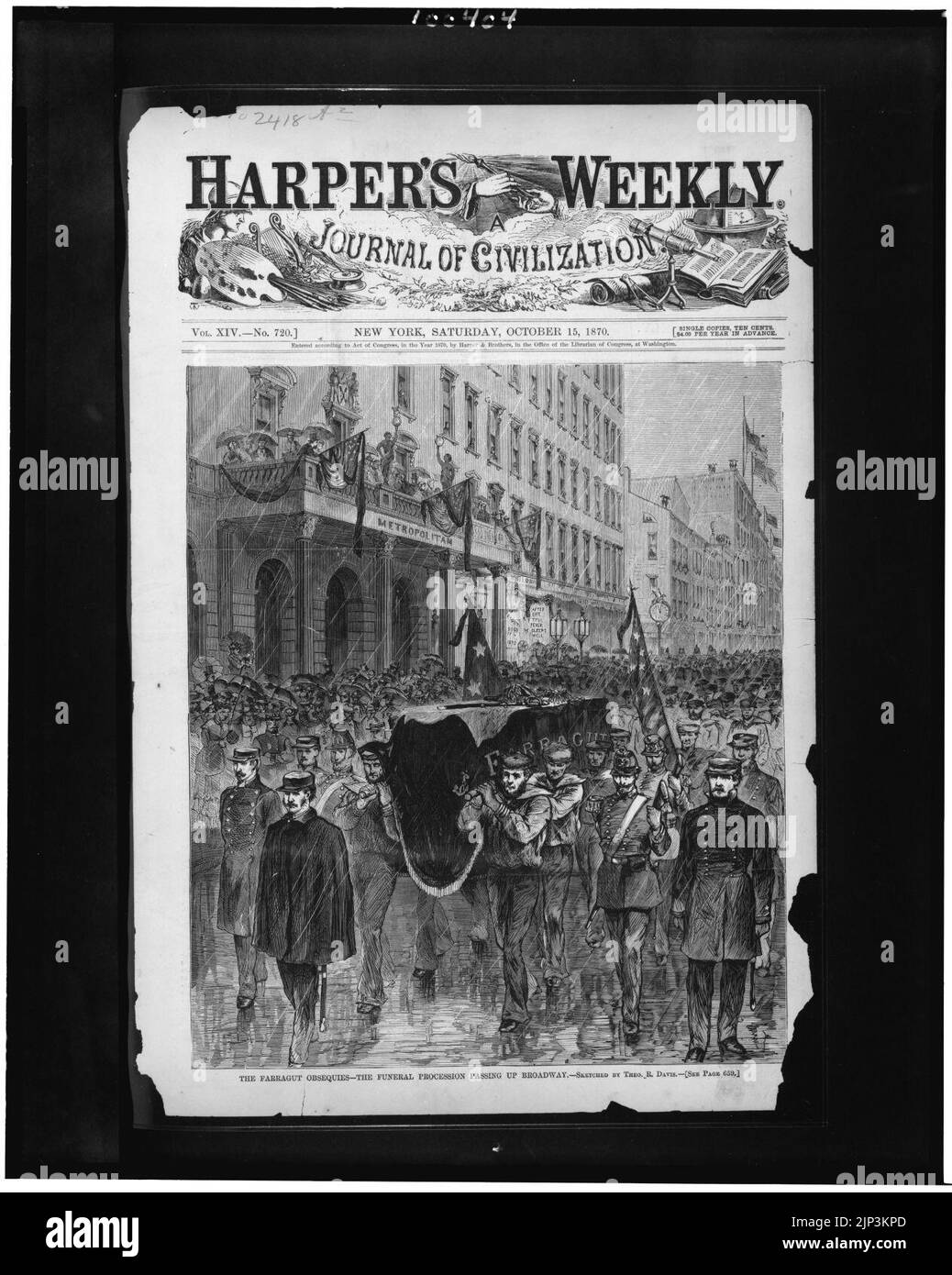 The Farragut obsequiesthe funeral procession passing up Broadway