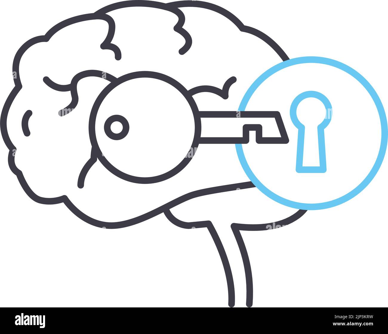 brain power line icon, outline symbol, vector illustration, concept ...
