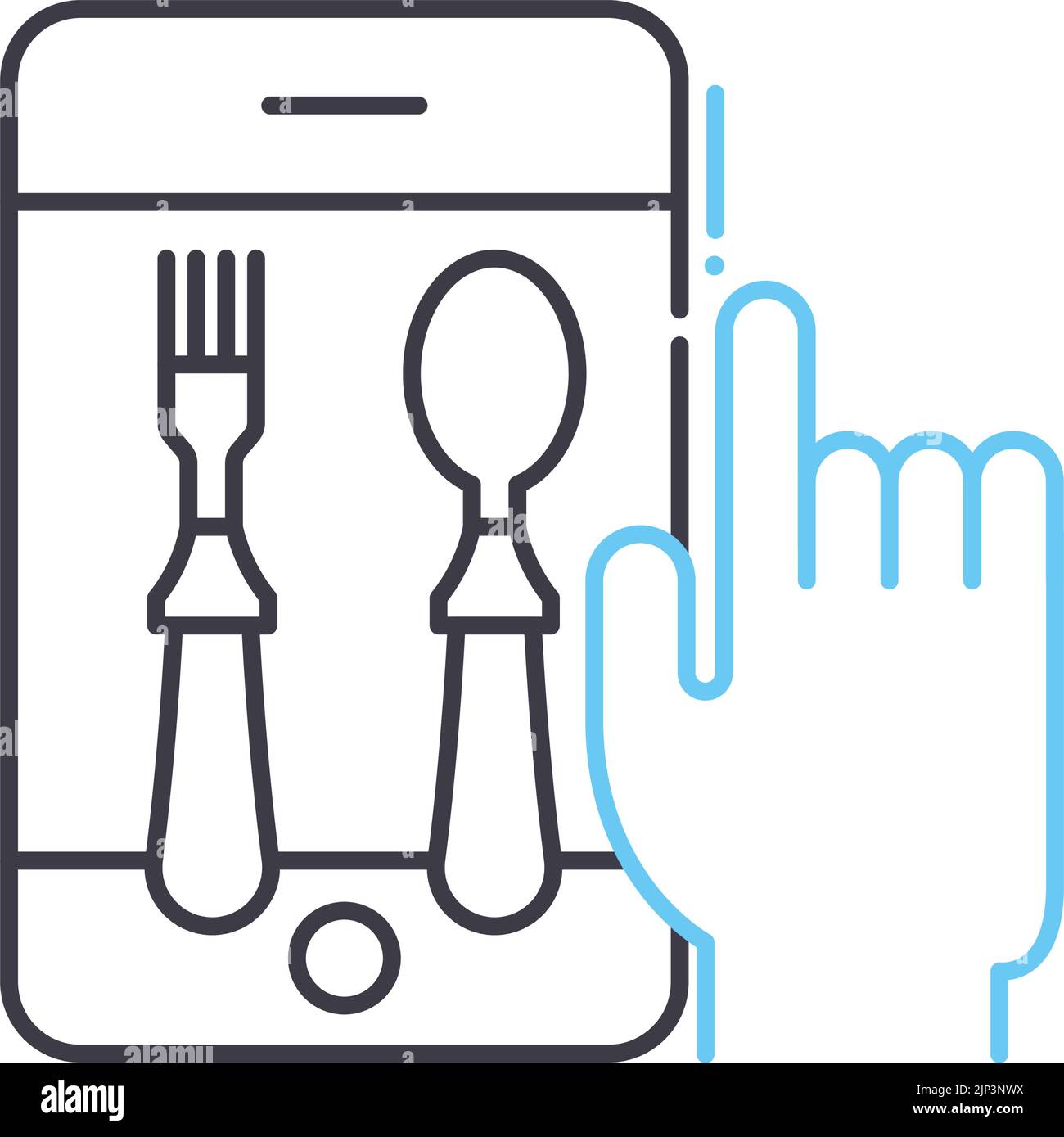 booking line icon, outline symbol, vector illustration, concept sign ...