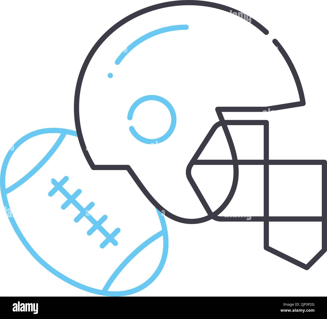 american football line icon, outline symbol, vector illustration, concept sign Stock Vector