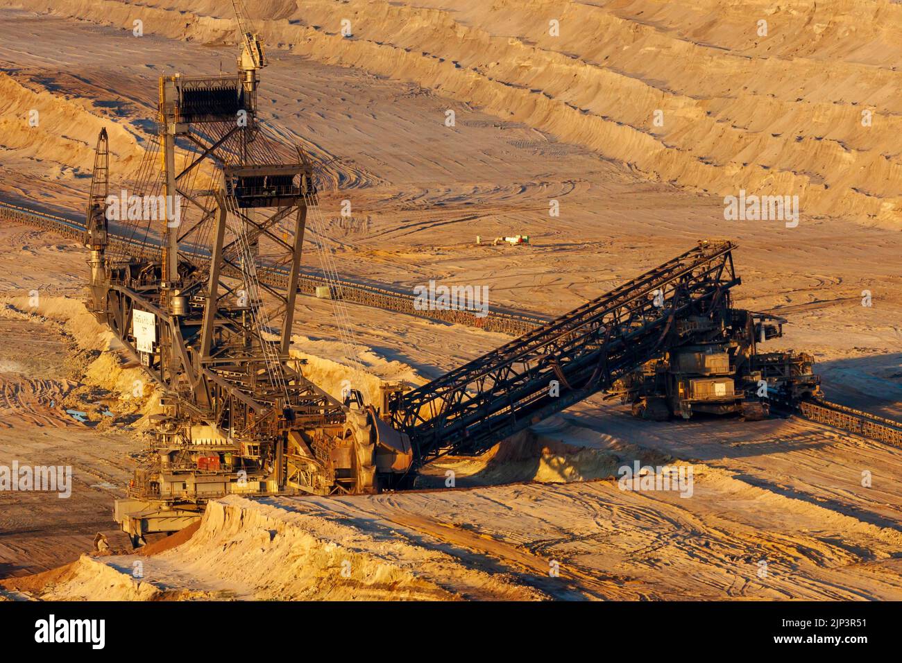 A walking mining excavator working in a clay quarry Stock Photo Alamy