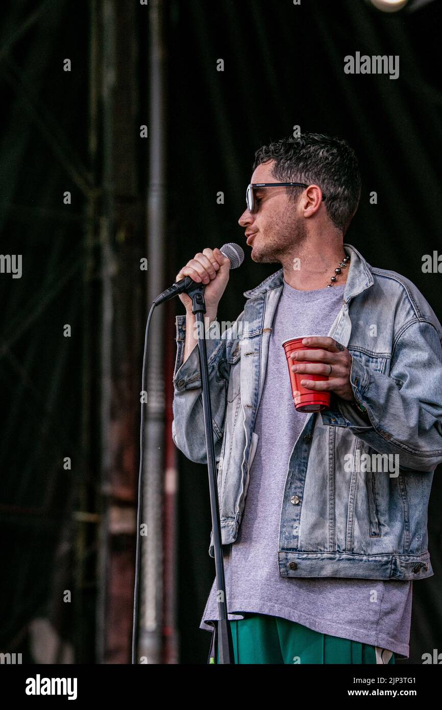 Northlands Race Track, Canada. 14th Aug, 2022. Ricky Valez performs at the Great Outdoor Comedy Festival. Credit: SOPA Images Limited/Alamy Live News Stock Photo