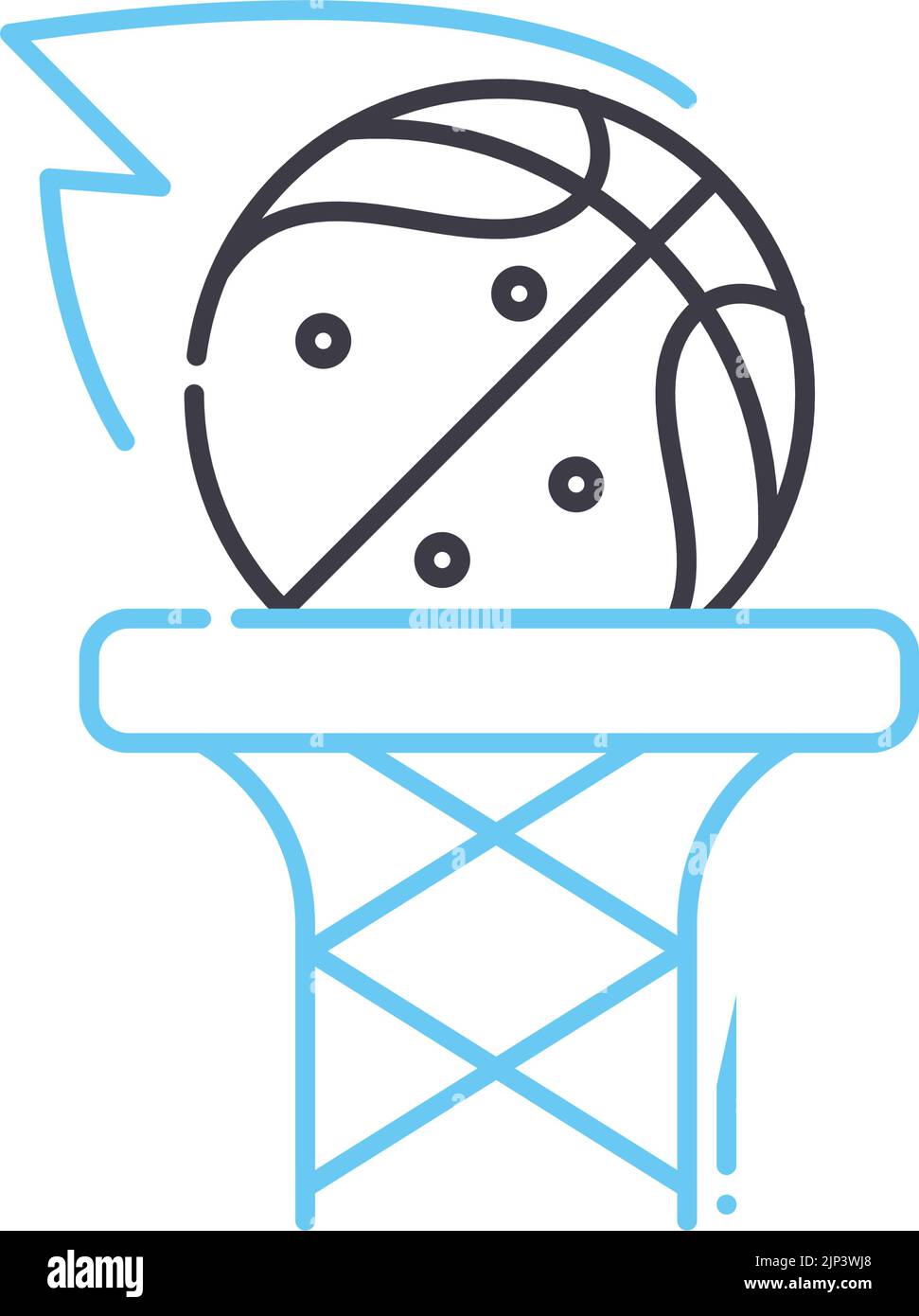 basketball line icon, outline symbol, vector illustration, concept sign