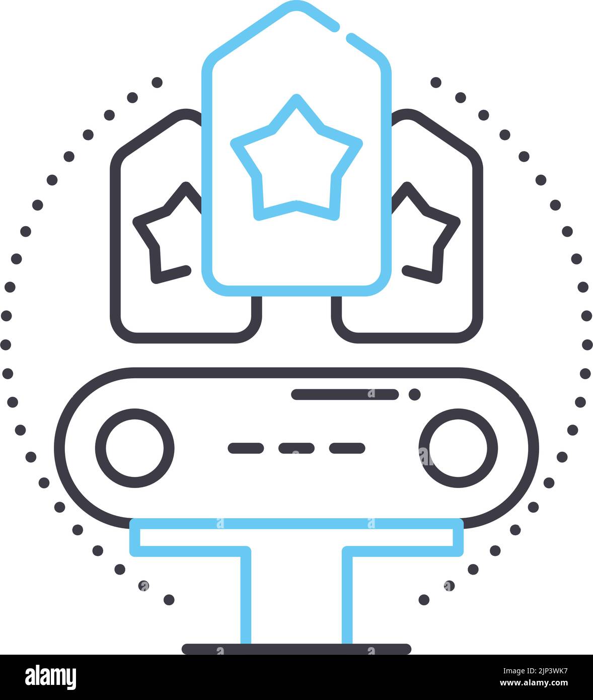 brand management plan line icon, outline symbol, vector illustration, concept sign Stock Vector