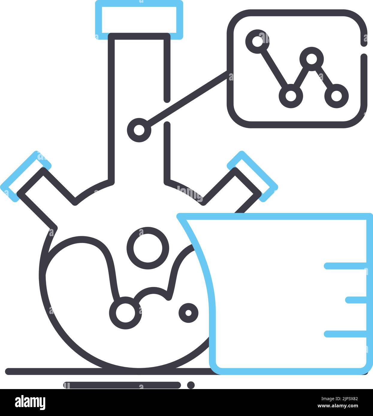 analytics lab line icon, outline symbol, vector illustration, concept