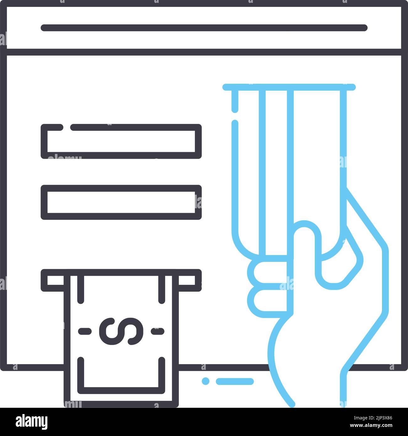 atm line icon, outline symbol, vector illustration, concept sign Stock ...