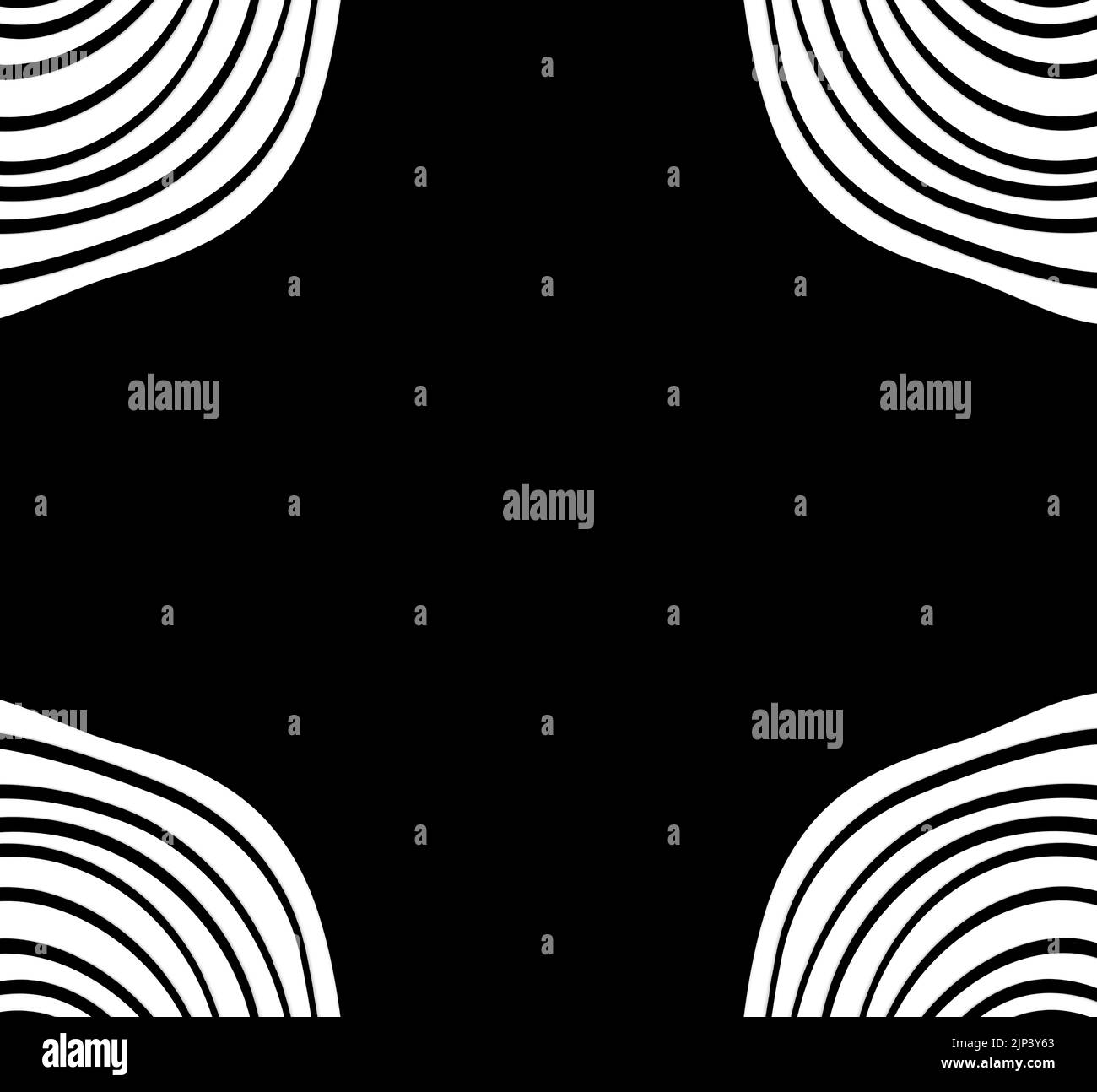 abstract white wave lines on black Stock Photo - Alamy
