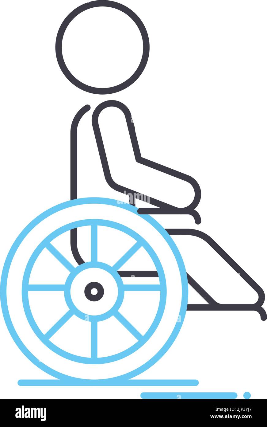 accessibility for disabled line icon, outline symbol, vector illustration, concept sign Stock Vector