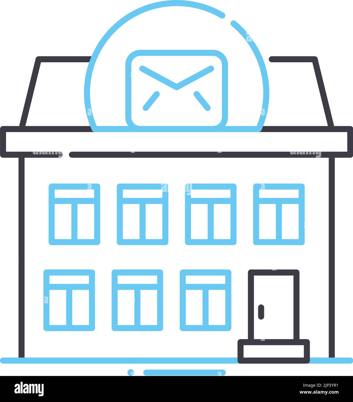 apartment building line icon, outline symbol, vector illustration ...