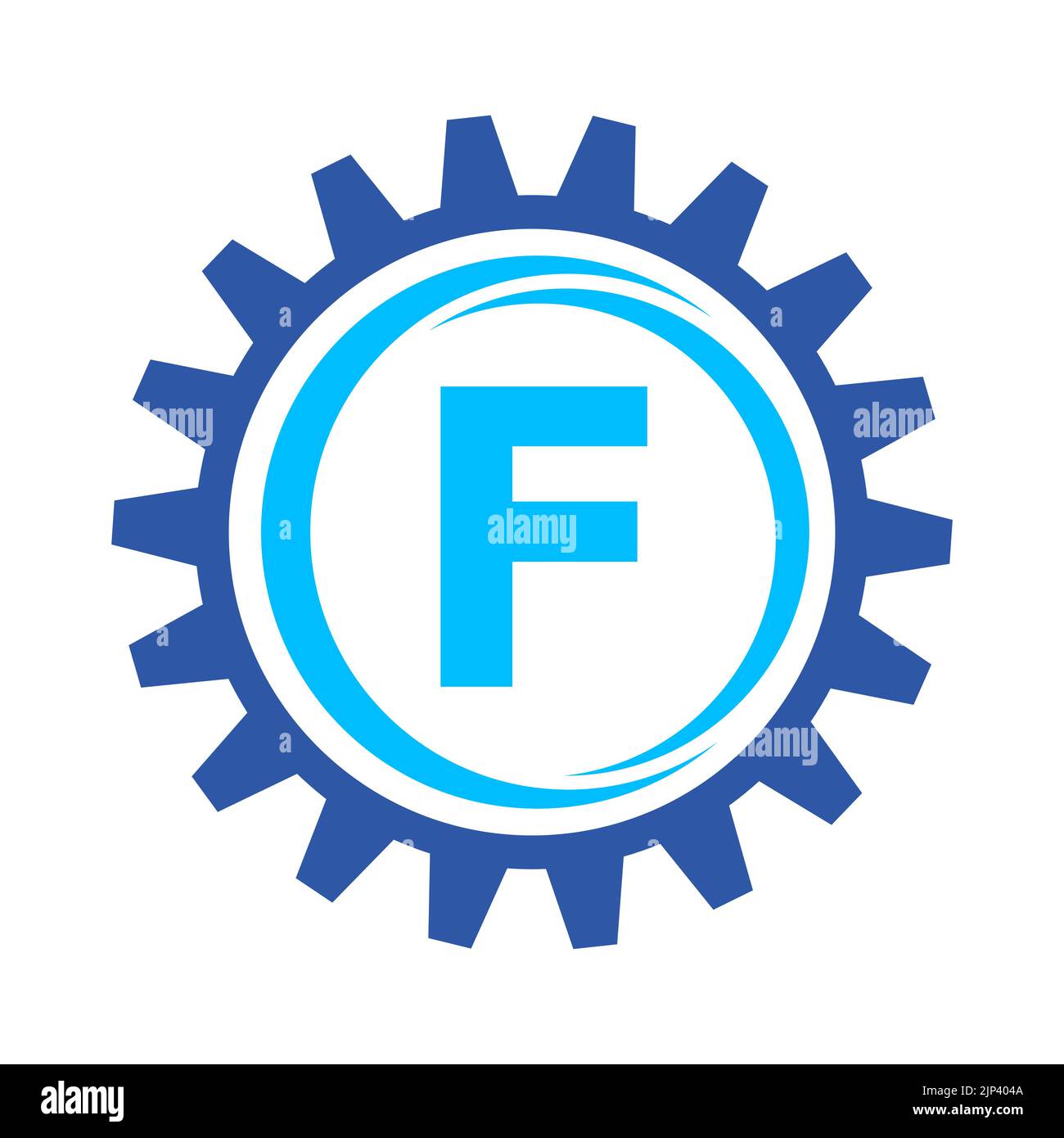 Letter F Gear Logo Design Template. Automotive Gear Logo for Business