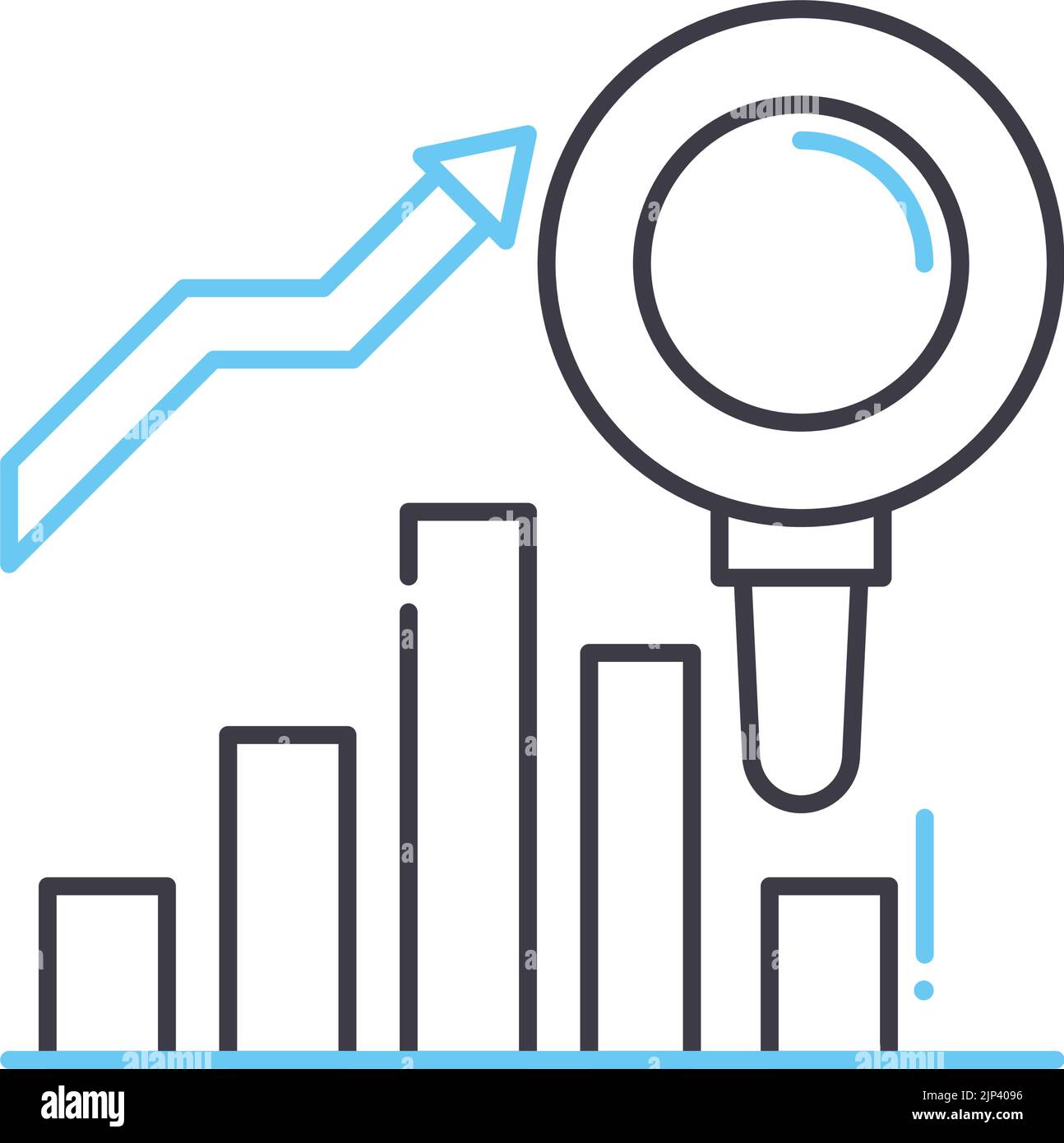 analytic line icon, outline symbol, vector illustration, concept sign ...