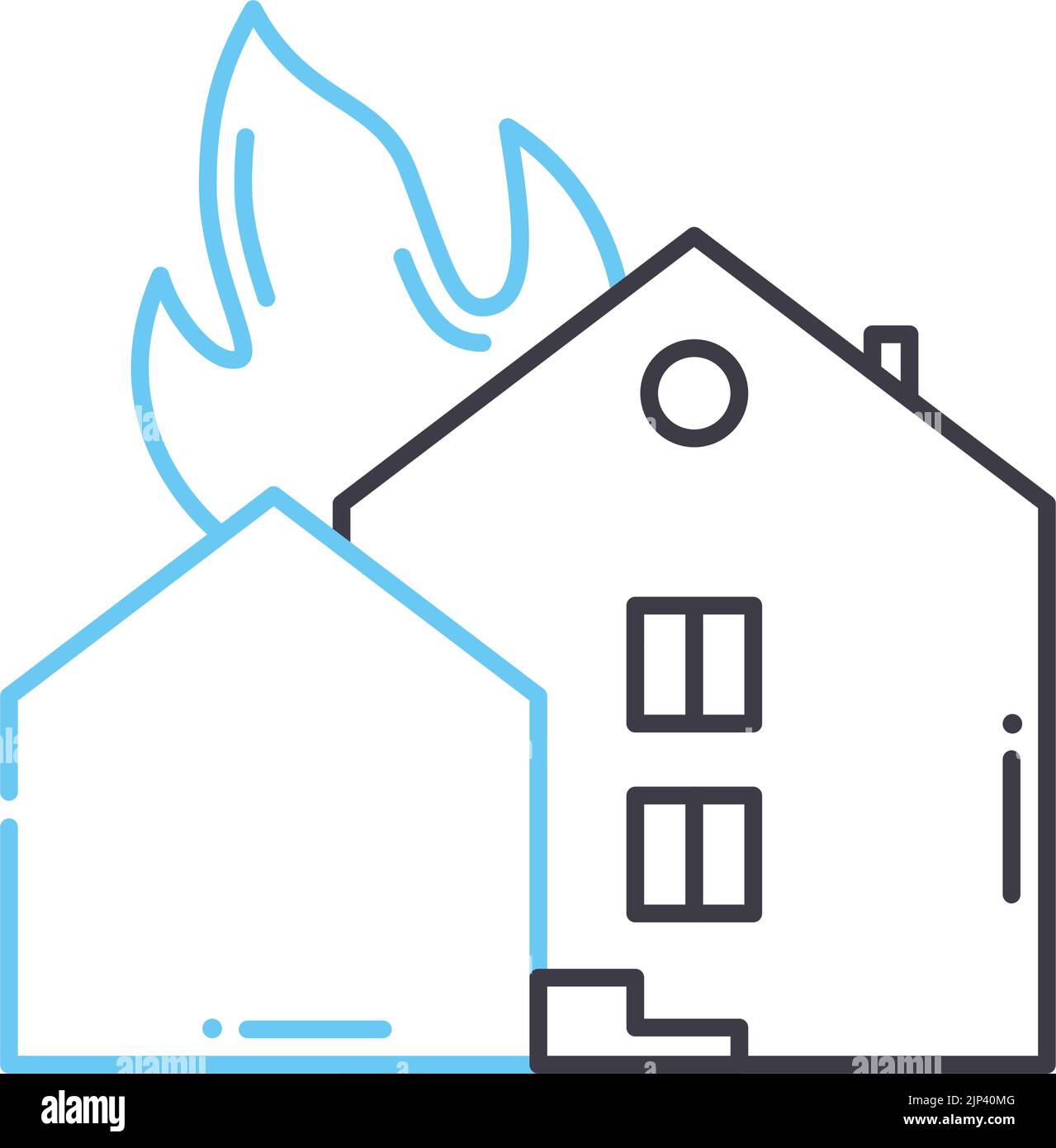 arson line icon, outline symbol, vector illustration, concept sign Stock Vector