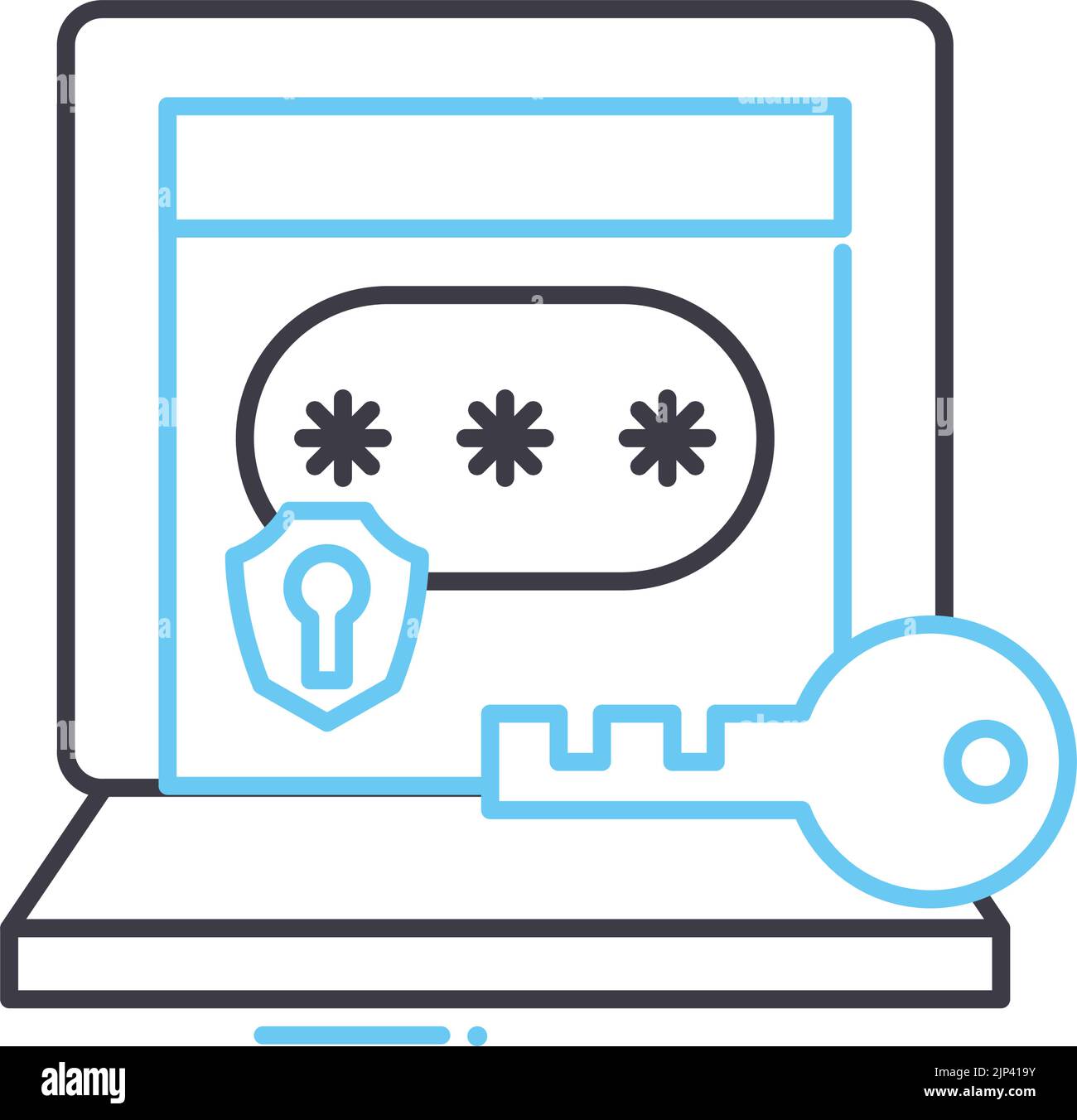 authentication line icon, outline symbol, vector illustration, concept sign Stock Vector