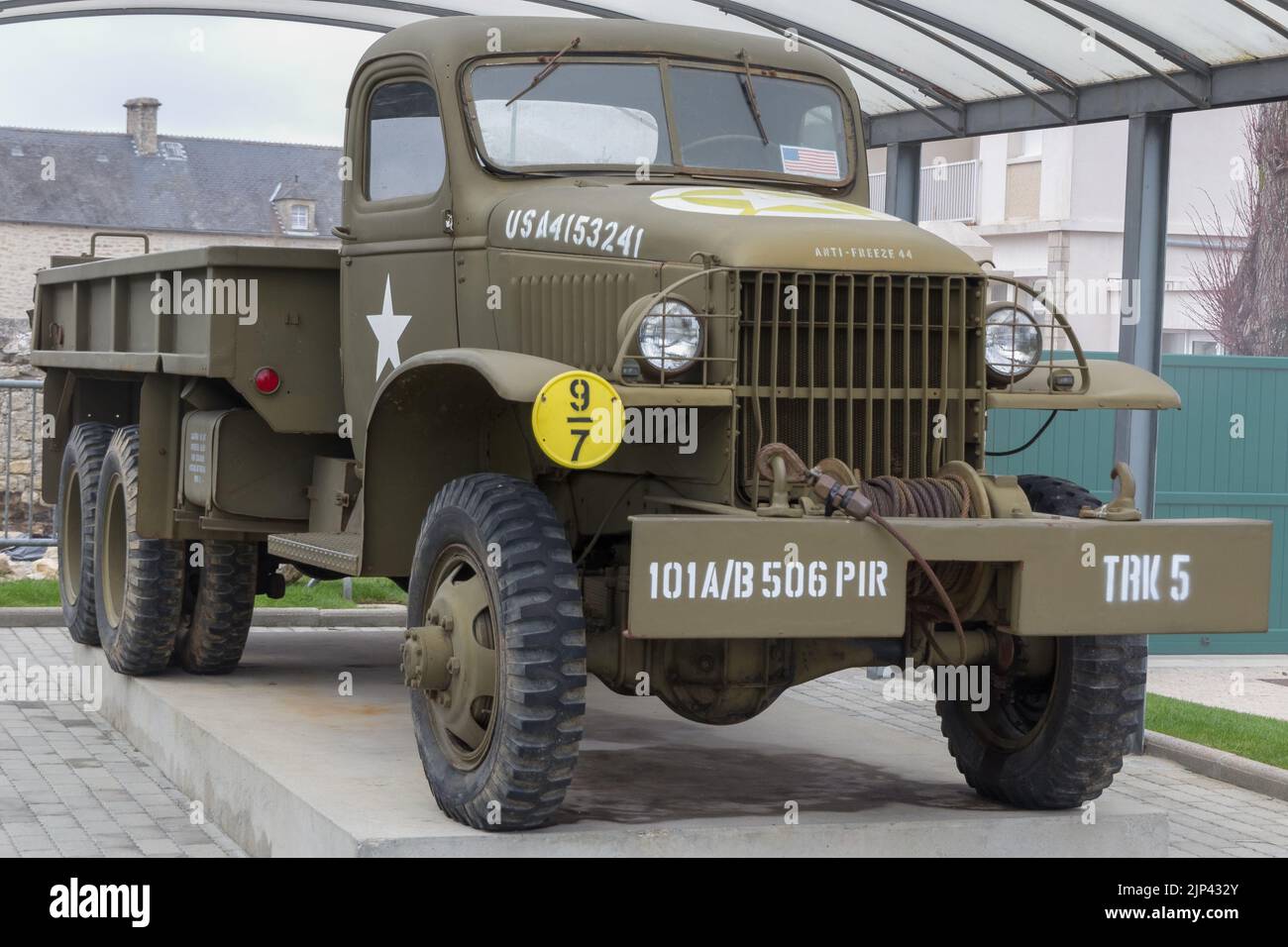 A Studebaker car in the Airborne Museum in Arromanches, France Stock Photo
