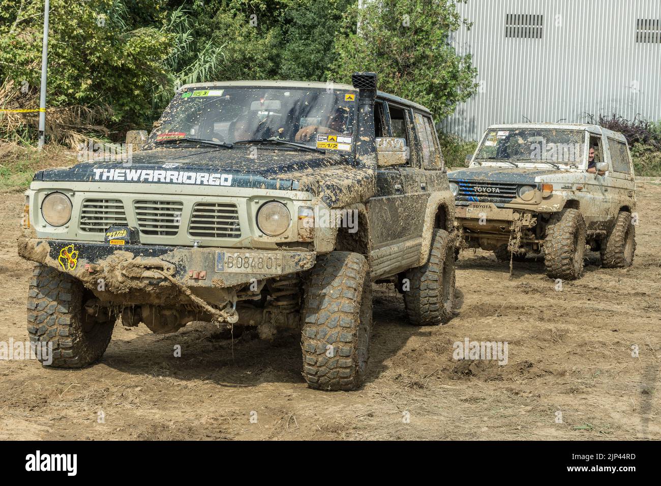 Detail of an old prepared Japanese SUV, it is a fourth generation Nissan  Patrol GR Y60 series Stock Photo - Alamy